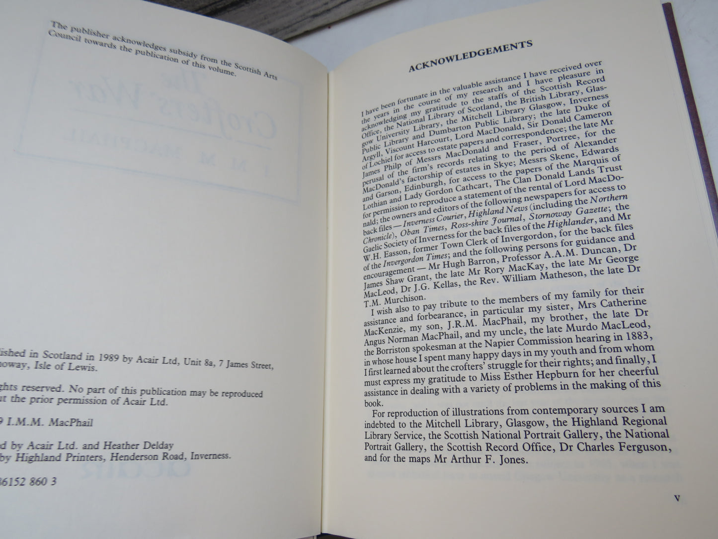 The Crofters' War By I M M Macphail 1989