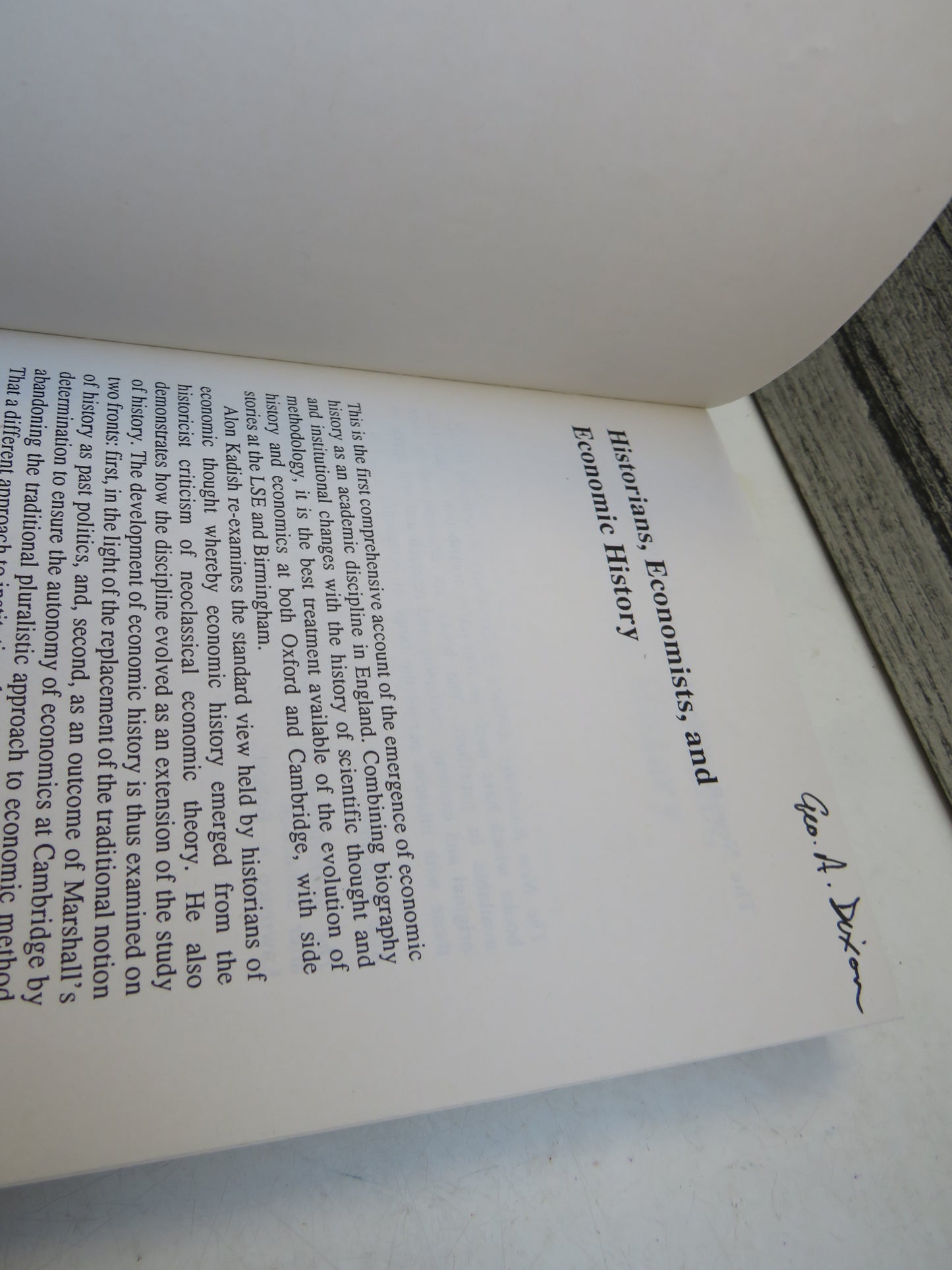 Historians, Economists, and Economic History By Alon Kadish 1991