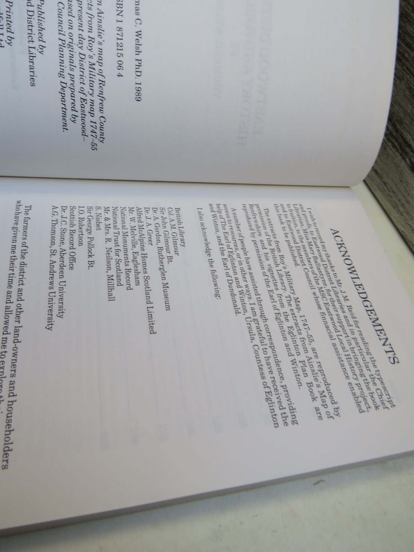 Eastwood District History and Heritage By Thomas C. Welsh 1989