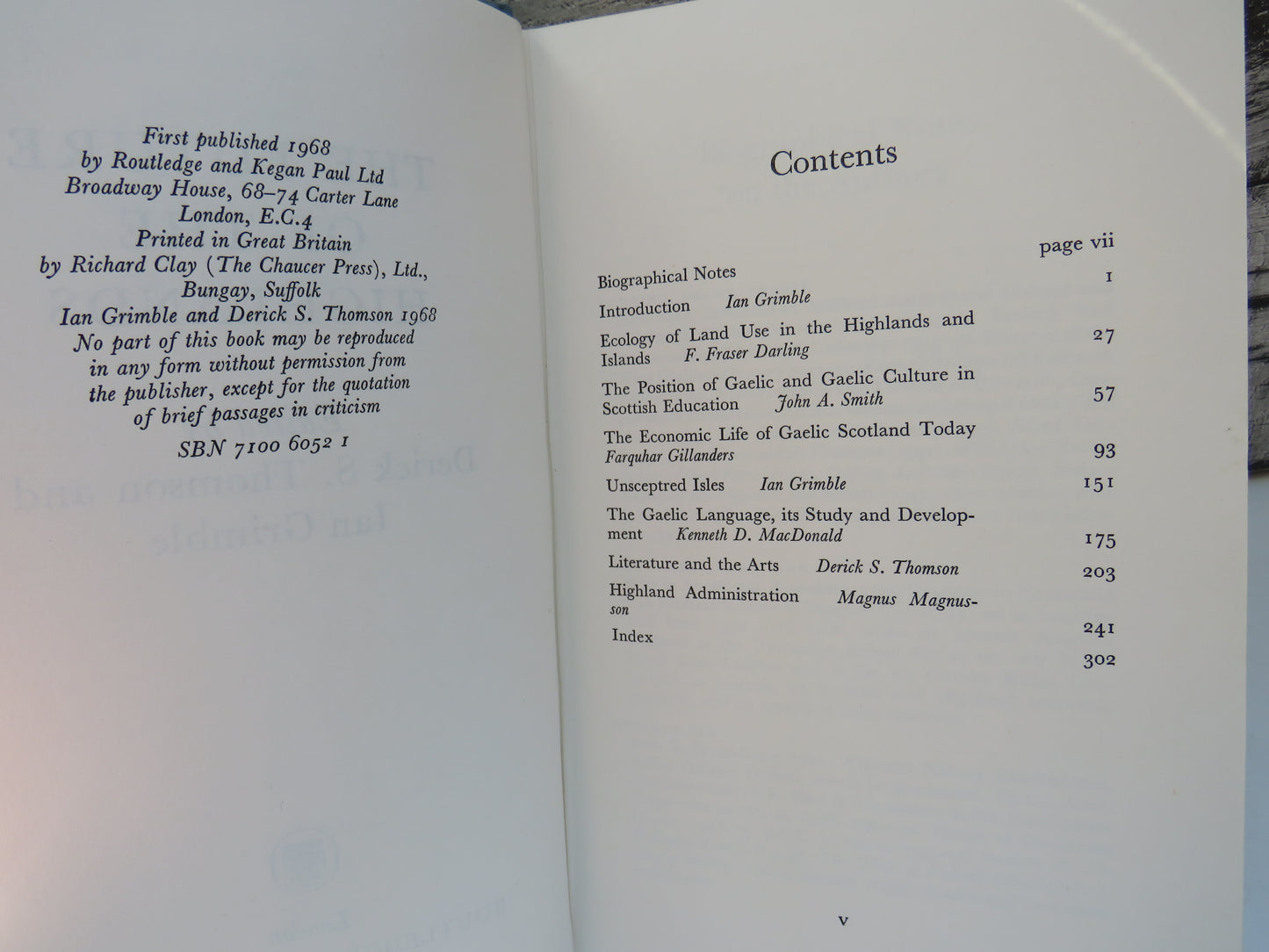 The Future of the Highlands Edited By Derick S. Thomson and Ian Grimble 1968
