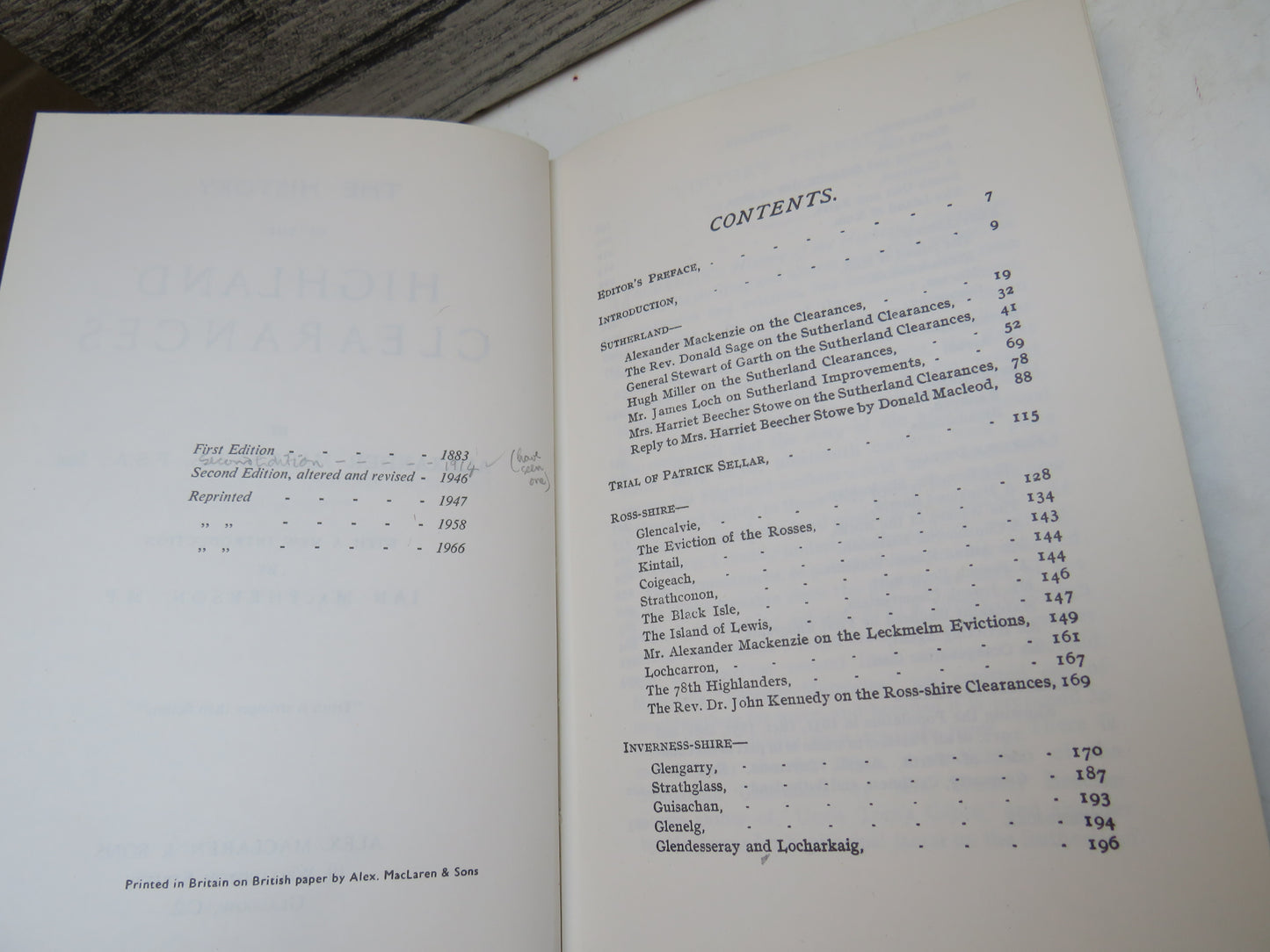 The History of the Highland Clearances By Alexander Mackenzie 1966