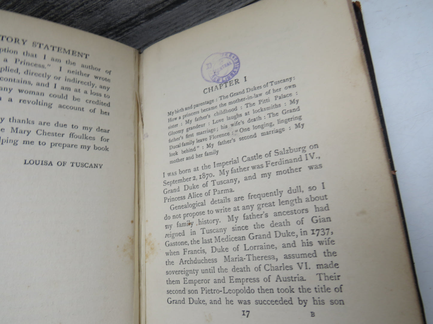 My Own Story By Louisa of Tuscany Ex-Crown Princess of Saxony 1911