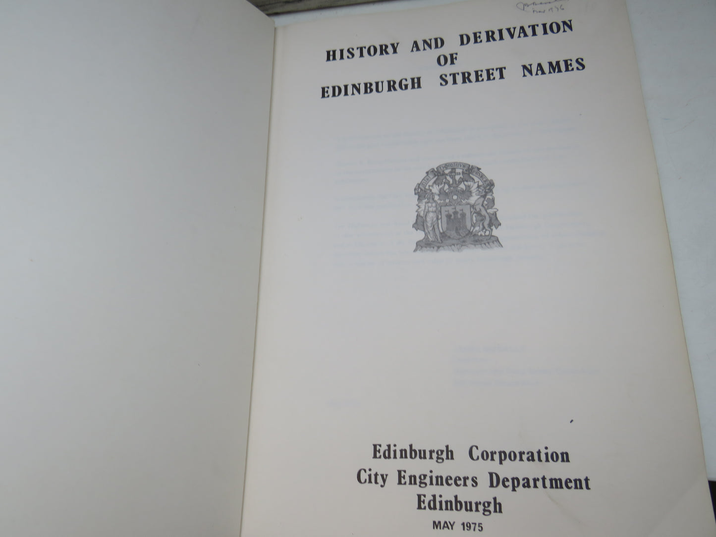 History and Deprivation of Edinburgh Street Names 1975