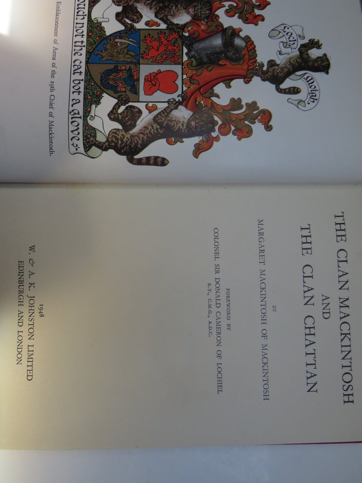 The Clan Mackintosh and The Clan Chattan by Margaret Mackintosh of Mackintosh 1948