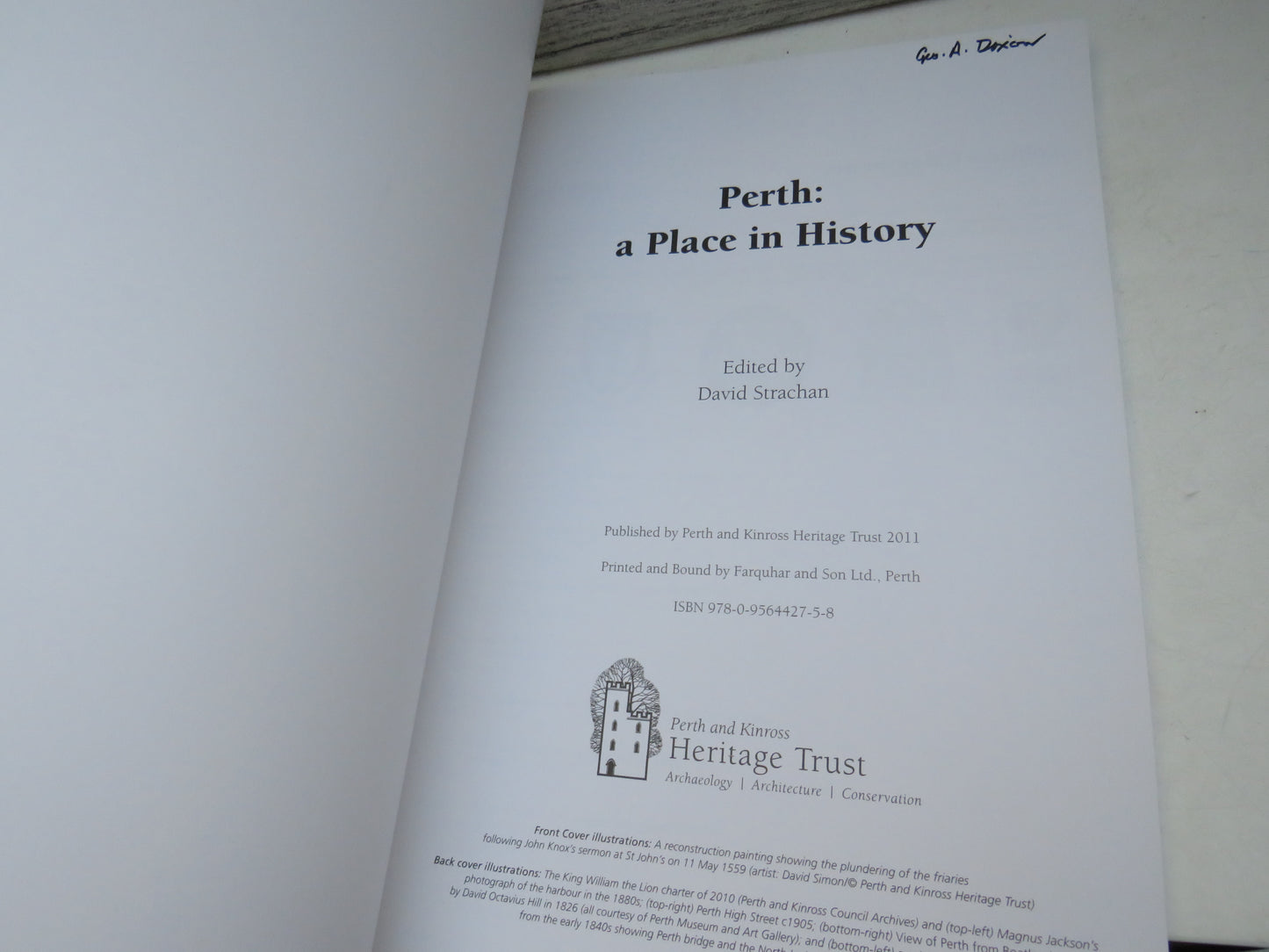Perth: A Place In History Edited By David Strachan 2011