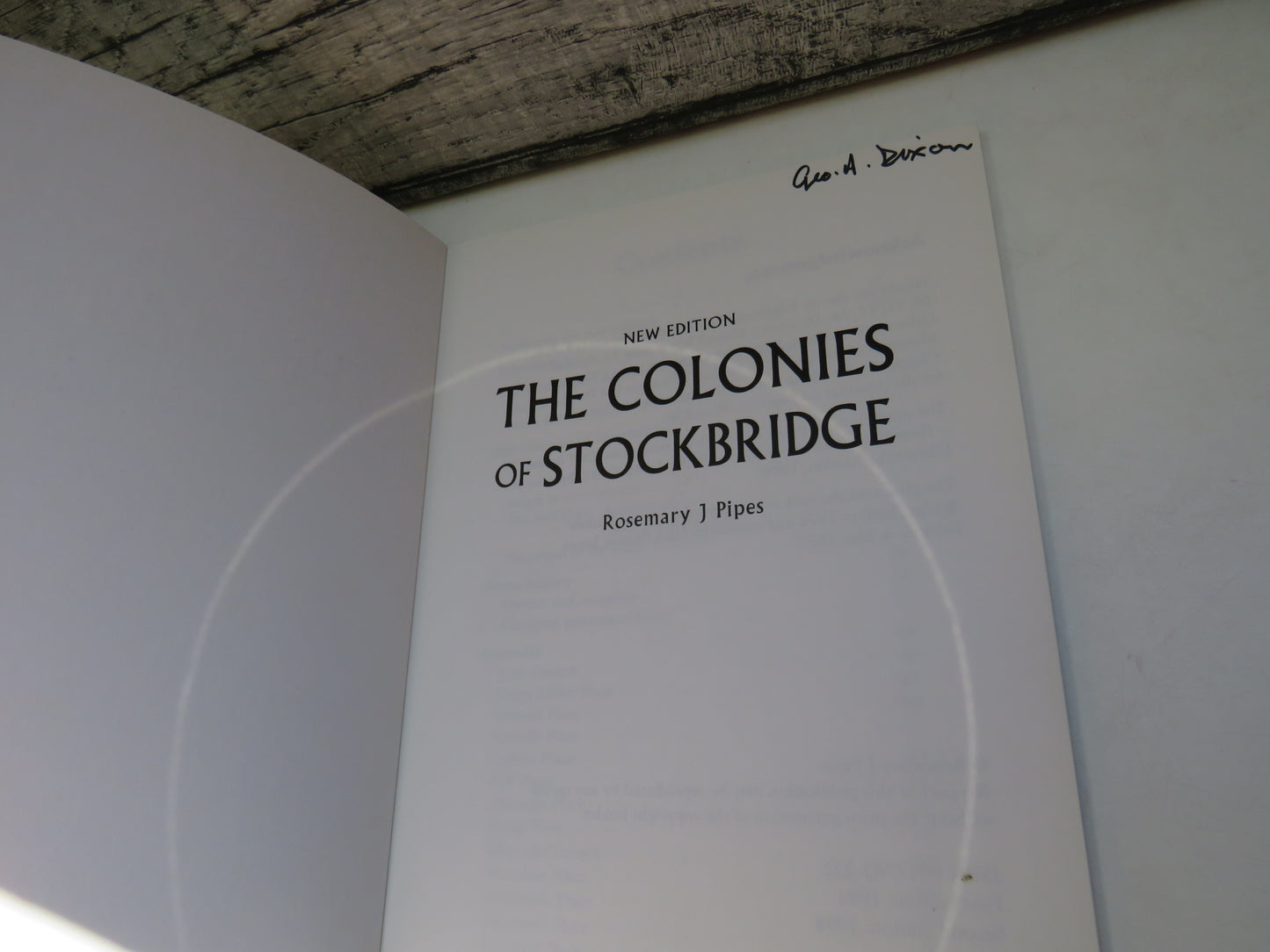 The Colonies of Stockbridge By Rosemary J Pipes 1998