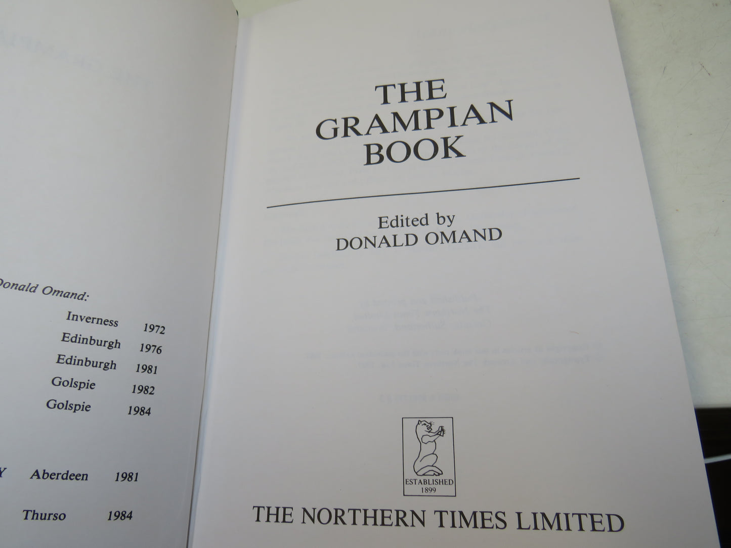 The Grampian Book Edited By Donald Omand 1987