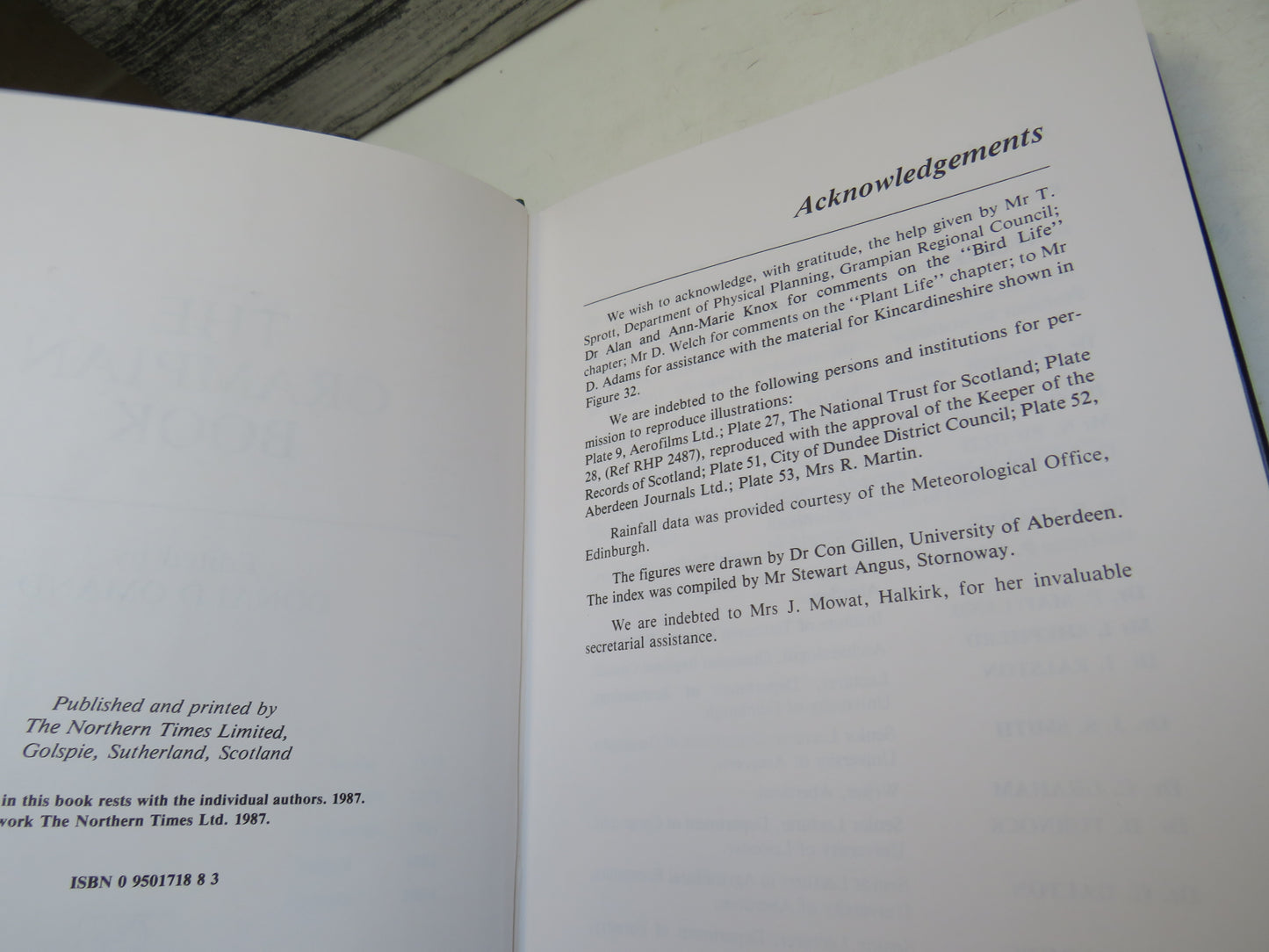 The Grampian Book Edited By Donald Omand 1987