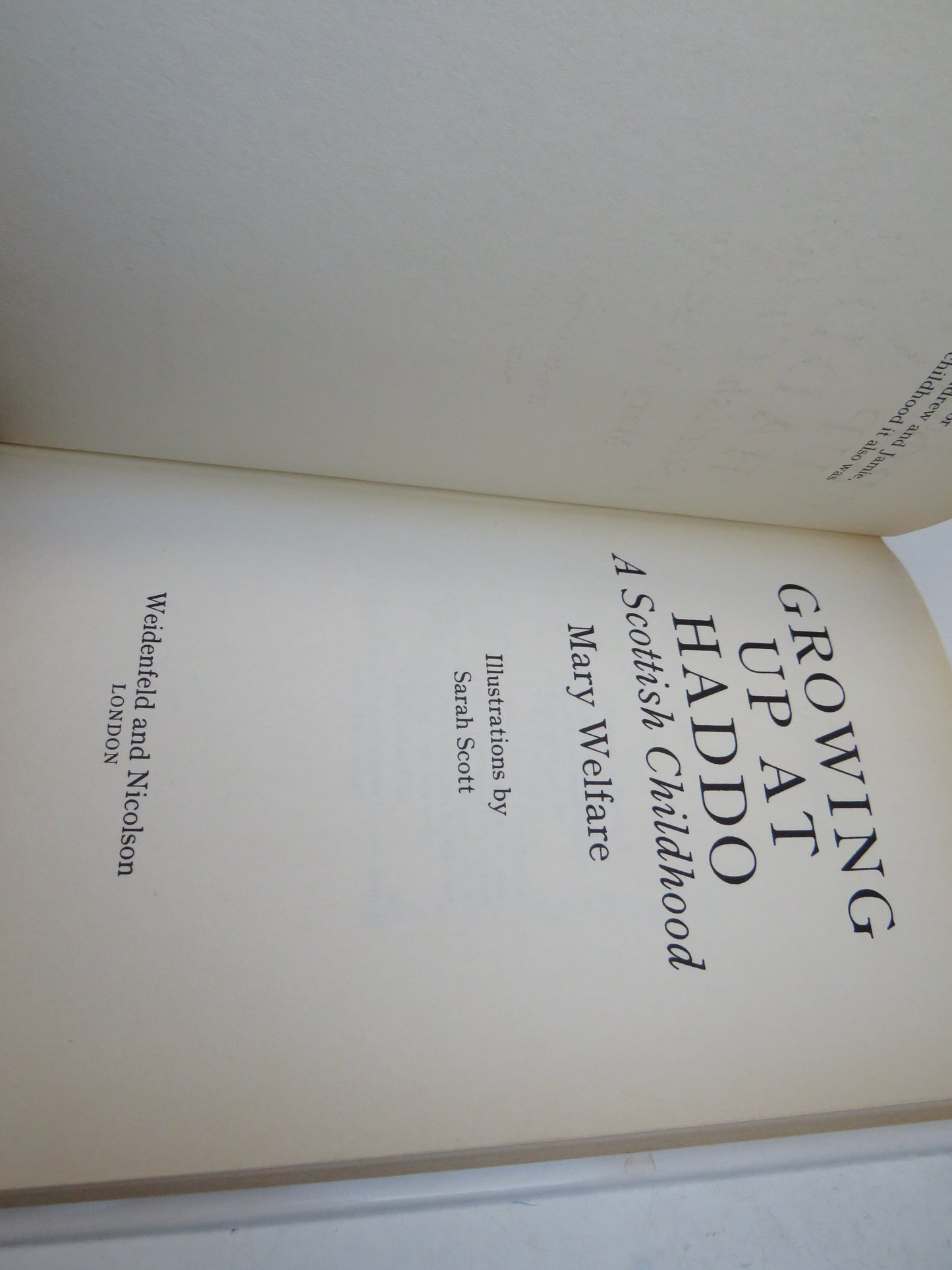 Growing Up At Haddo A Scottish Childhood By Mary Welfare 1989