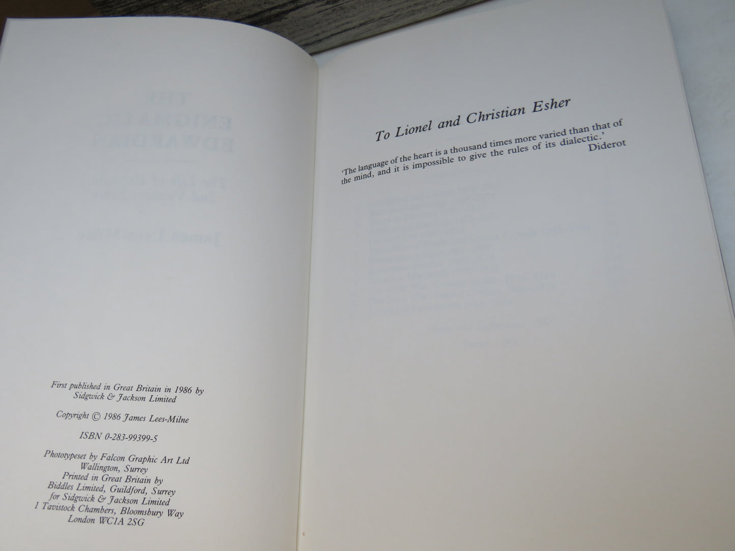 The Enigmatic Edwardian The Life of Reginald, 2nd Viscount Esher By James Lees-Milne 1986