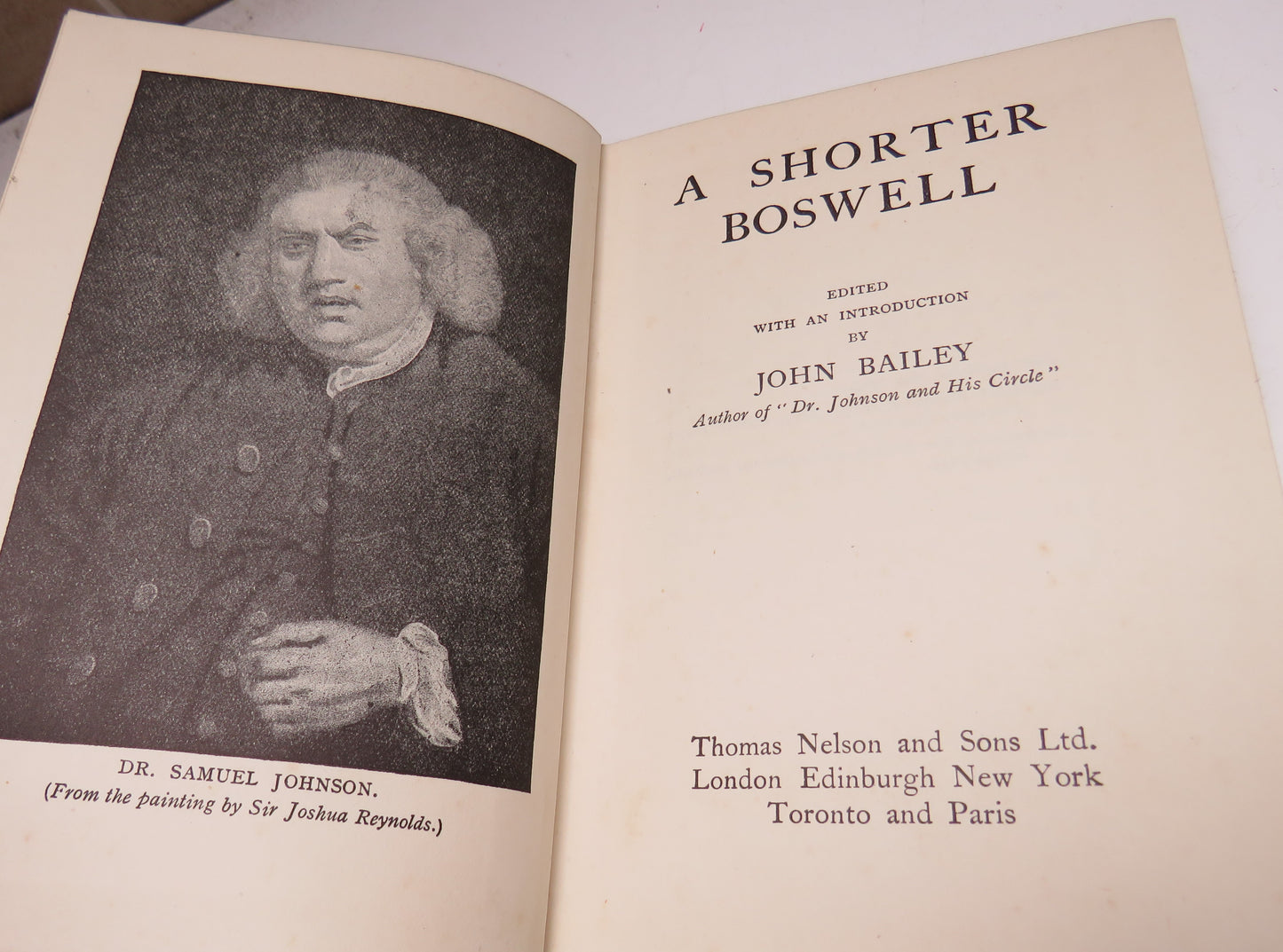 A Shorter Boswell Edited With Intro By John Bailey 1934