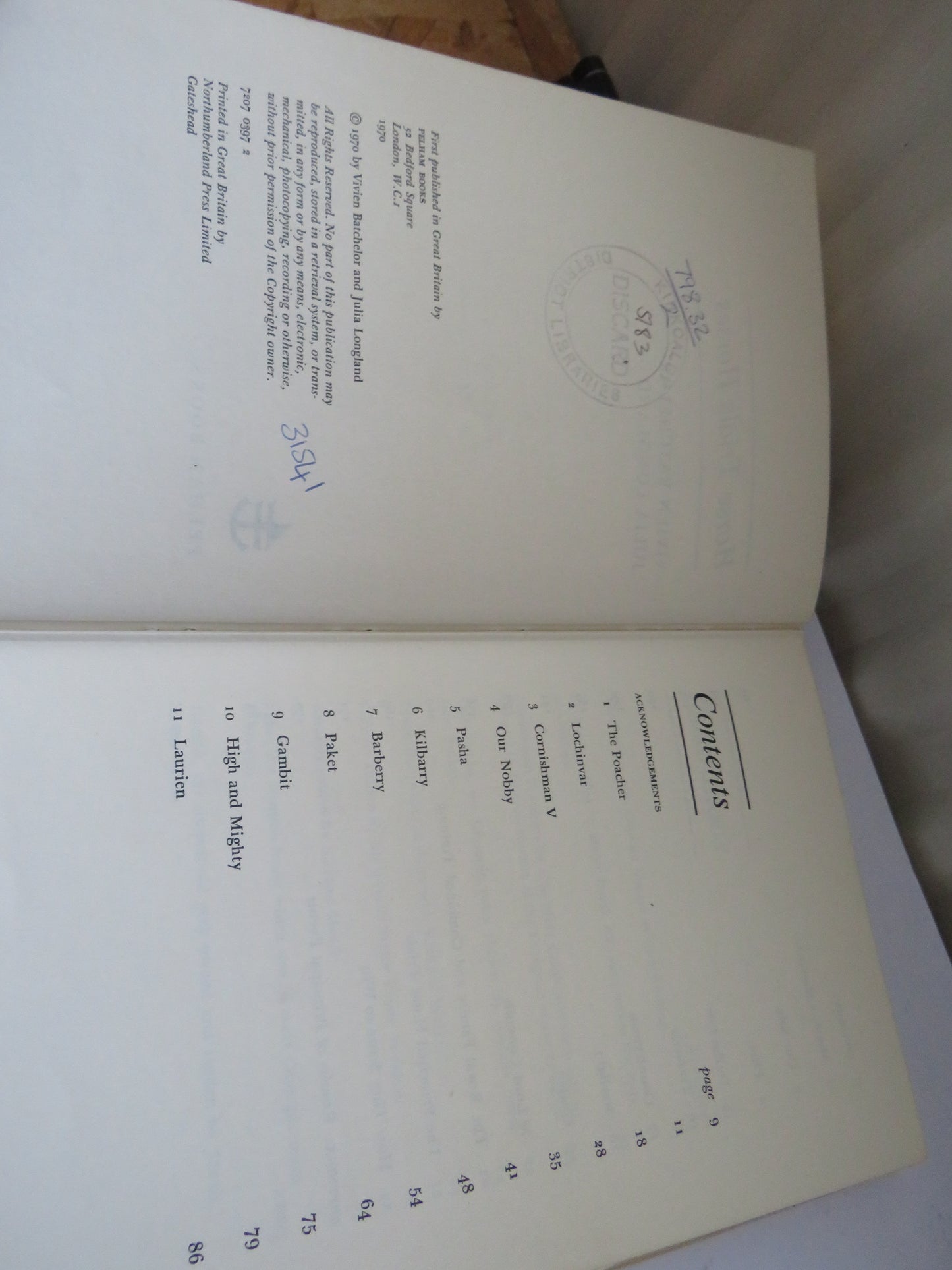 Vintage Book of 'horse trials horses by vivien batchelor julia longland 1970'
