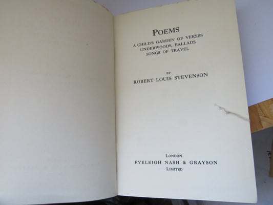 Vintage Book of 'poems a childs garden of verses underwoods ballads song of travel by robert louis stevenson'