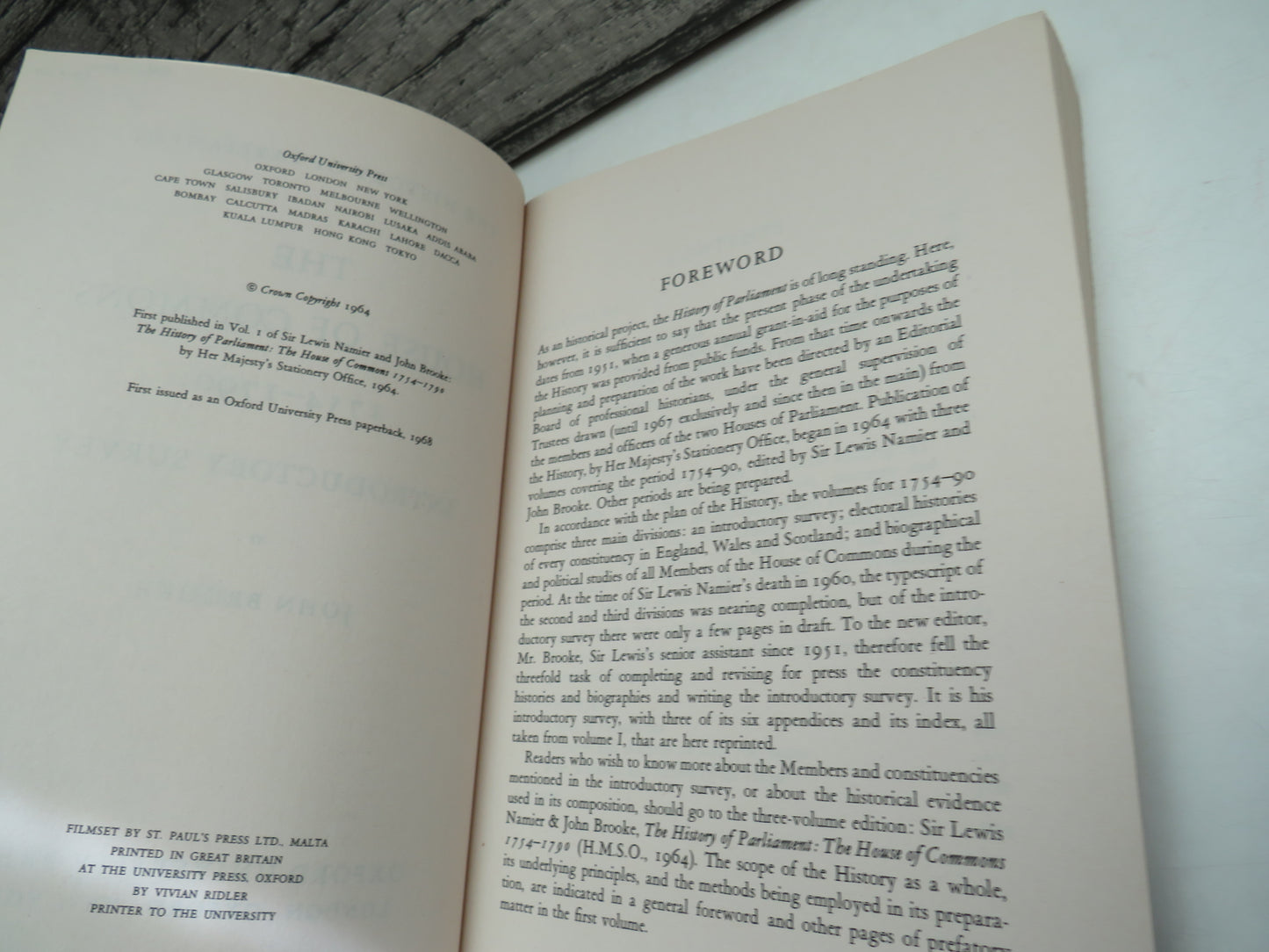 The House of Commons 1754-1790: Introductory Survey By John Brooke 1968