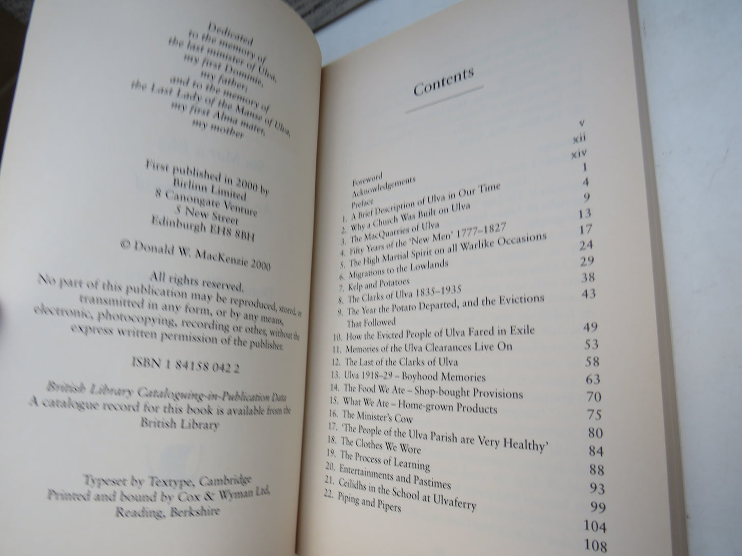 As It Was Sin Mar a Bha An Ulva Boyhood By Donald W. Mackenzie 2000