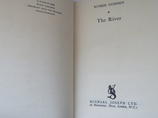 Vintage Book of 'the river by rumer godden 1946 1st edition'