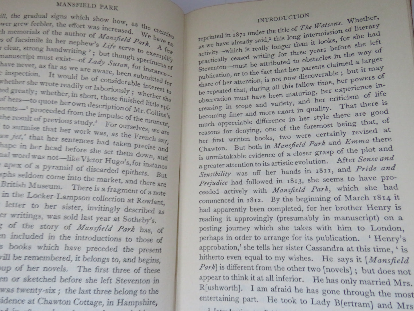 Vintage Book of 'mansfield park by jane austen 1938'