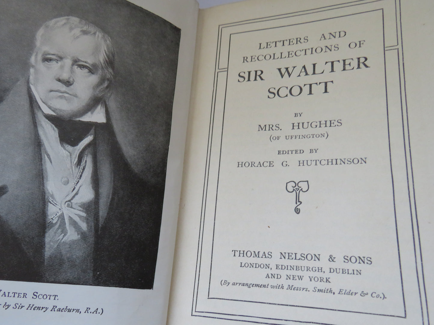 Vintage Book of 'letters and recollections of sir walter scott by mrs hughes'
