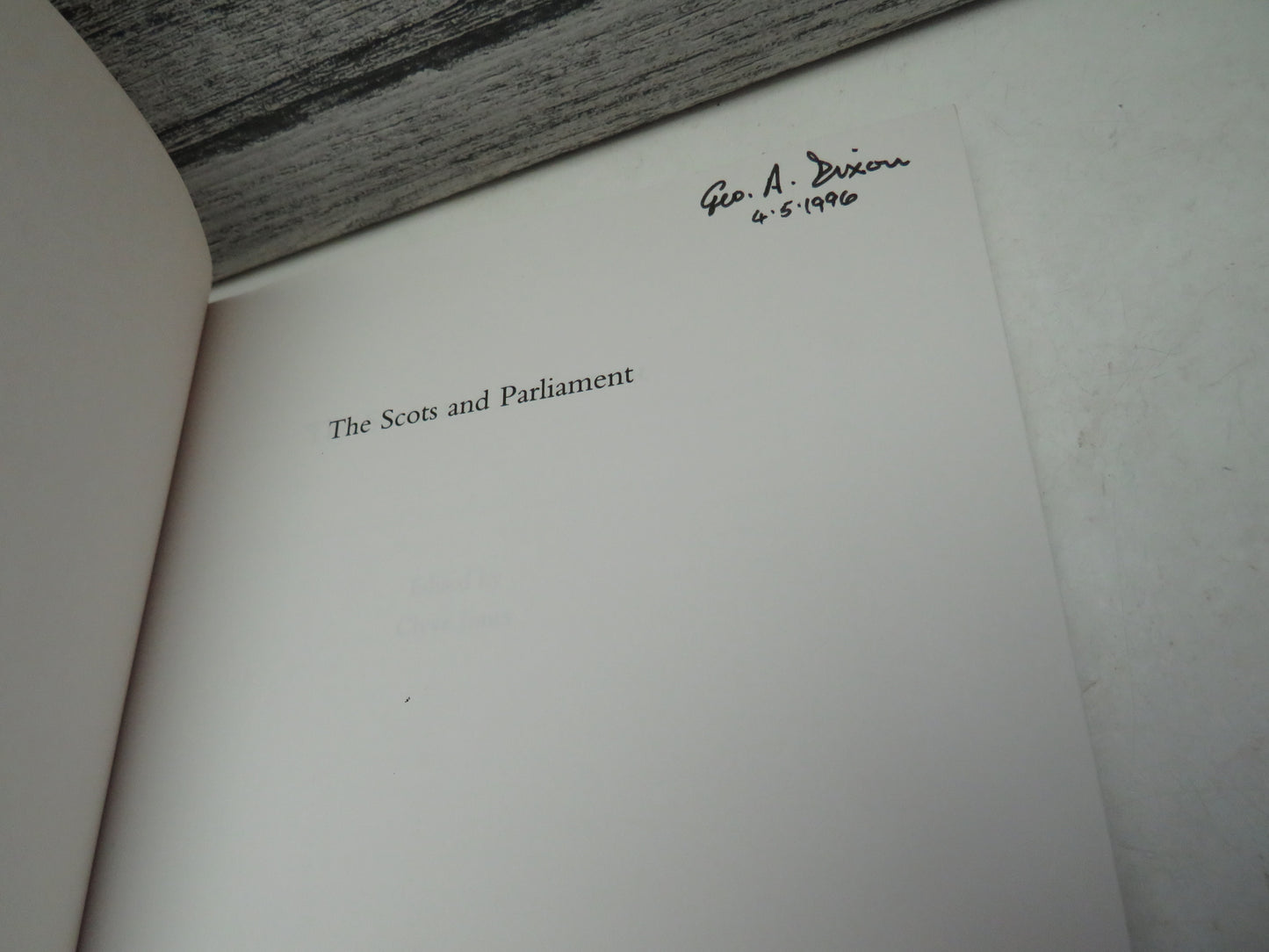 The Scots and Parliament Edited By Clyve Jones 1996