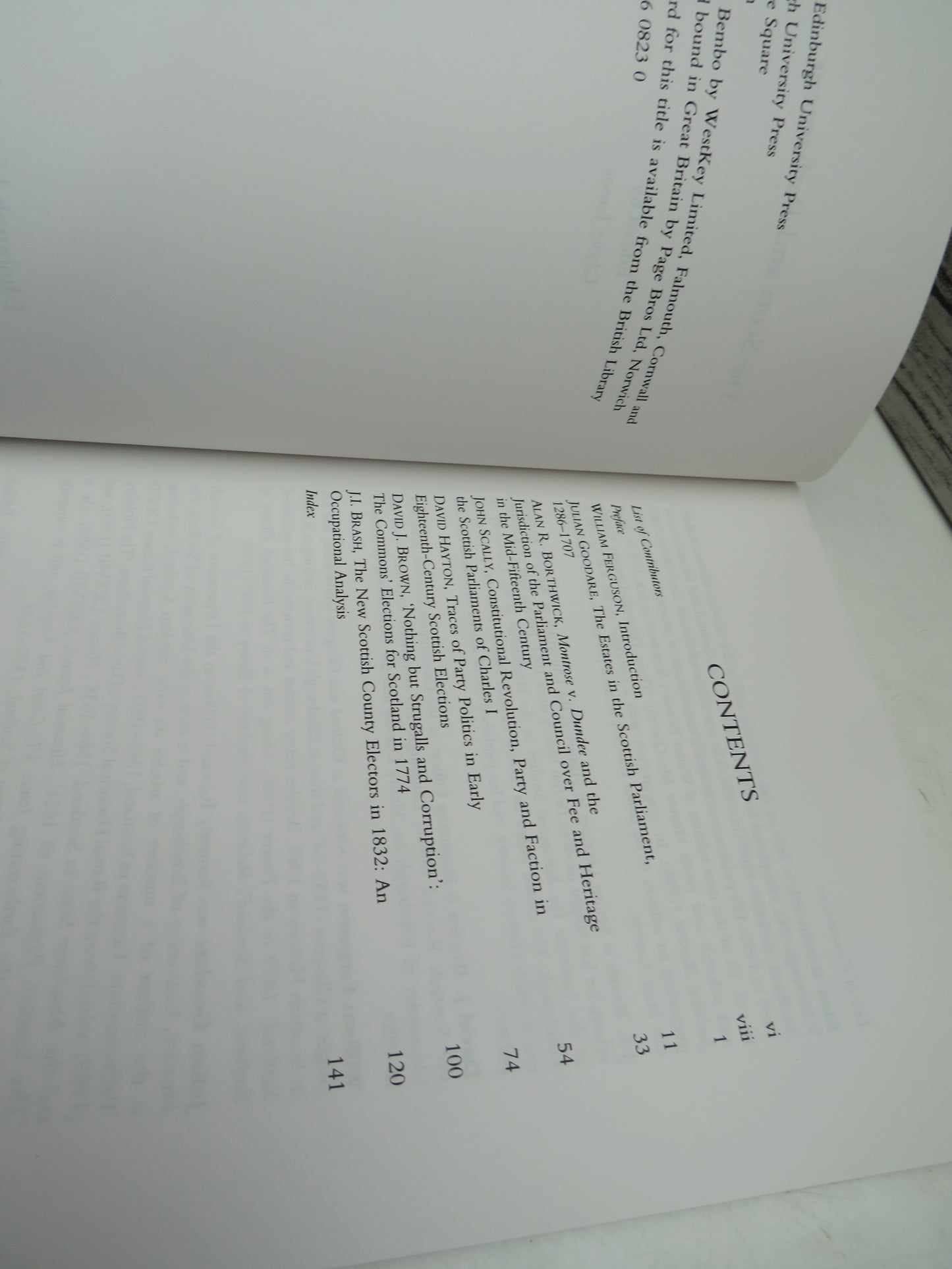 The Scots and Parliament Edited By Clyve Jones 1996