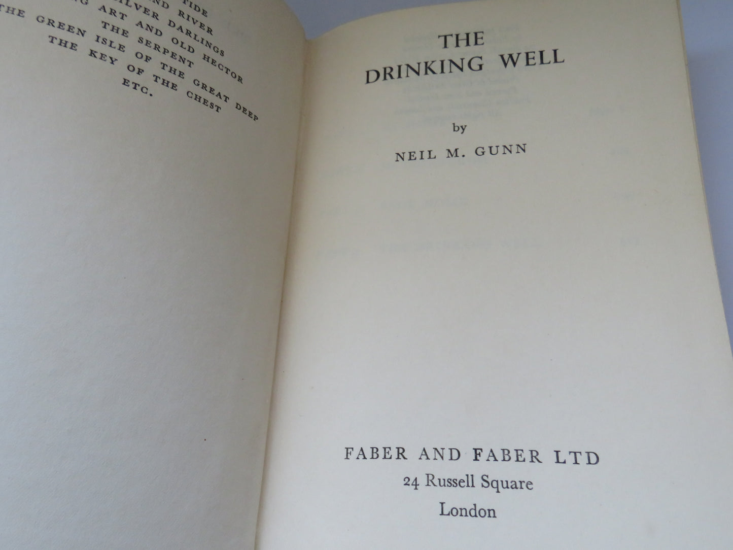 Vintage Book of 'the drinking well by neil m gunn 1946'