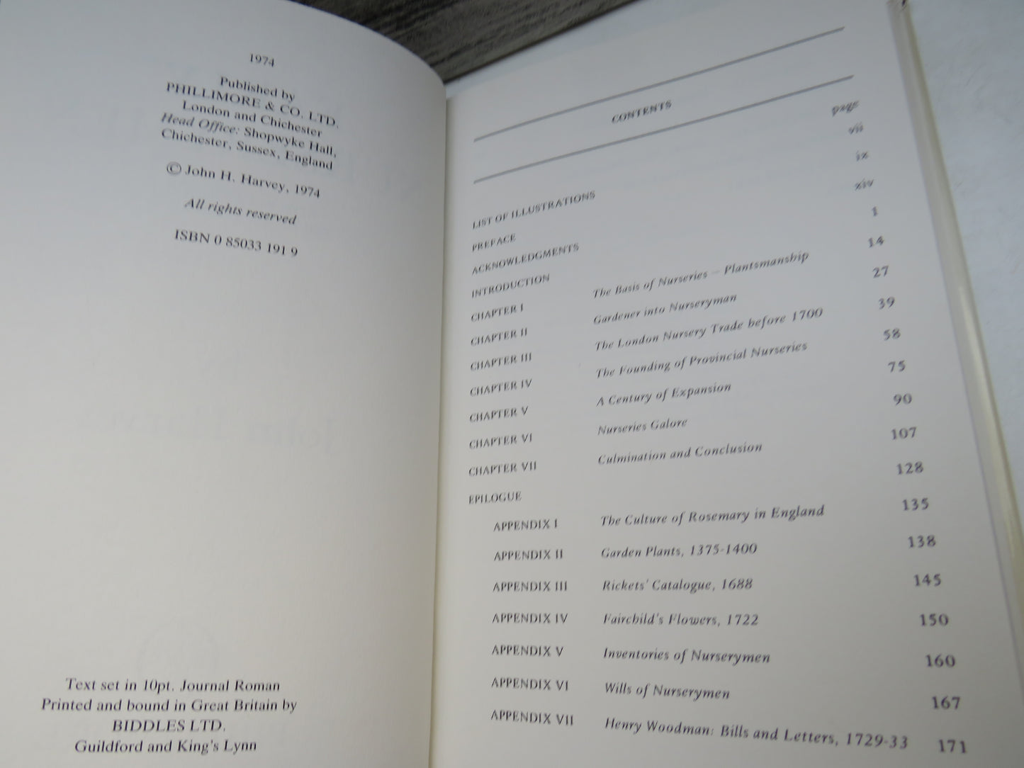 Early Nurserymen With Reprints of Documents and Lists By John Harvey 1974