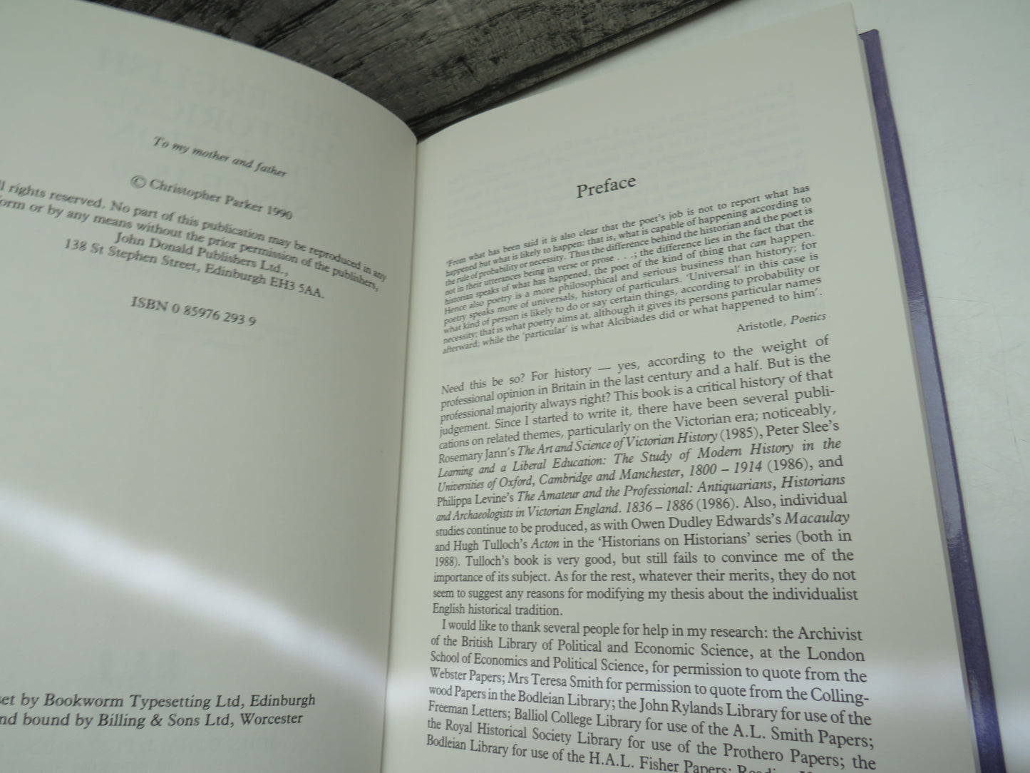 The English Historical Tradition Since 1850 By Christopher Parker 1990