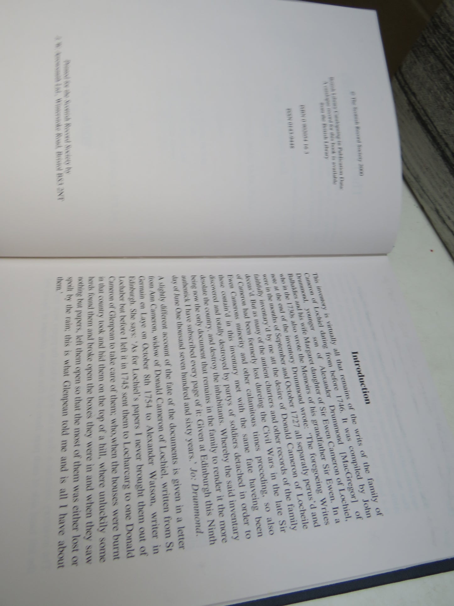 The Lochiel Inventory 1472-1744 Edited By Jean Munro 2000