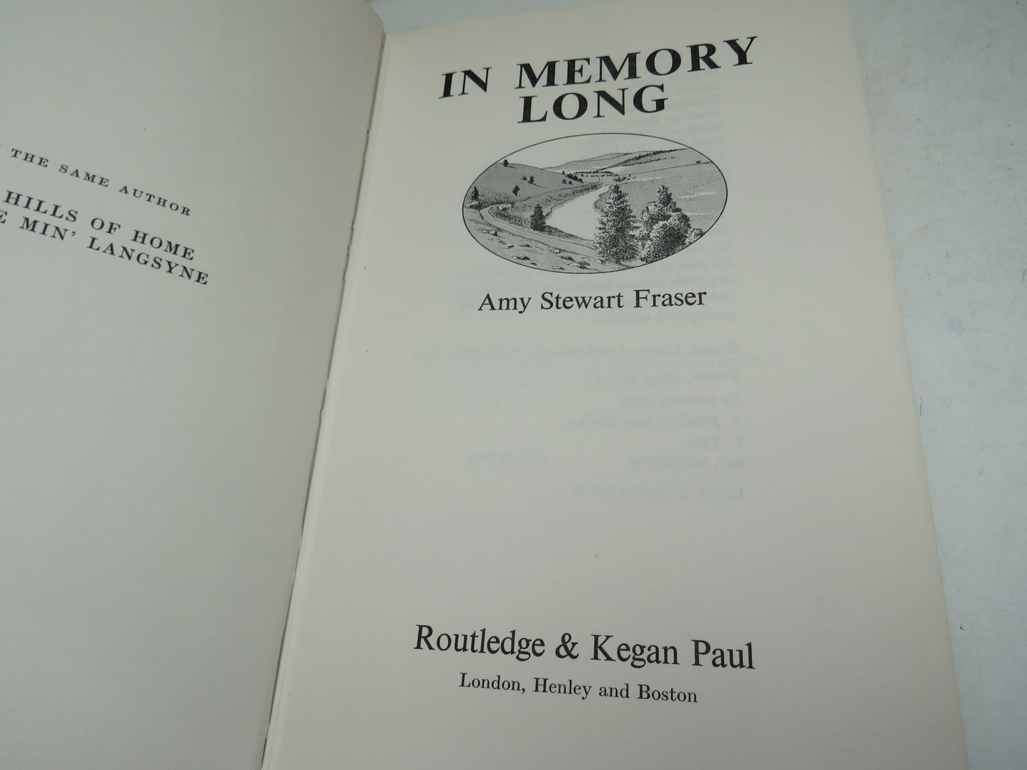 In Memory Long By Amy Stewart Fraser 1977