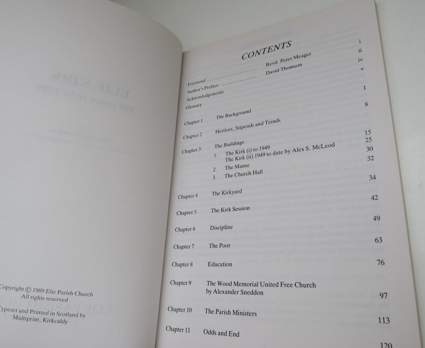 Elie Kirk 350 Years 1639-1989 by David Thomson, 1989