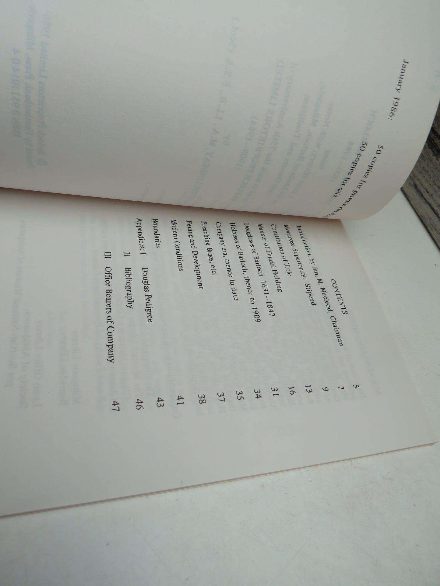 The Laird of Barloch 1631-1984 By Alistair Lindsay 1986