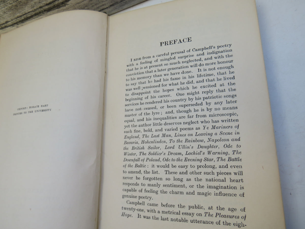 The Complete Poetical Works of Thomas Campbell Edited With Notes By J. Logie Robertson 1907