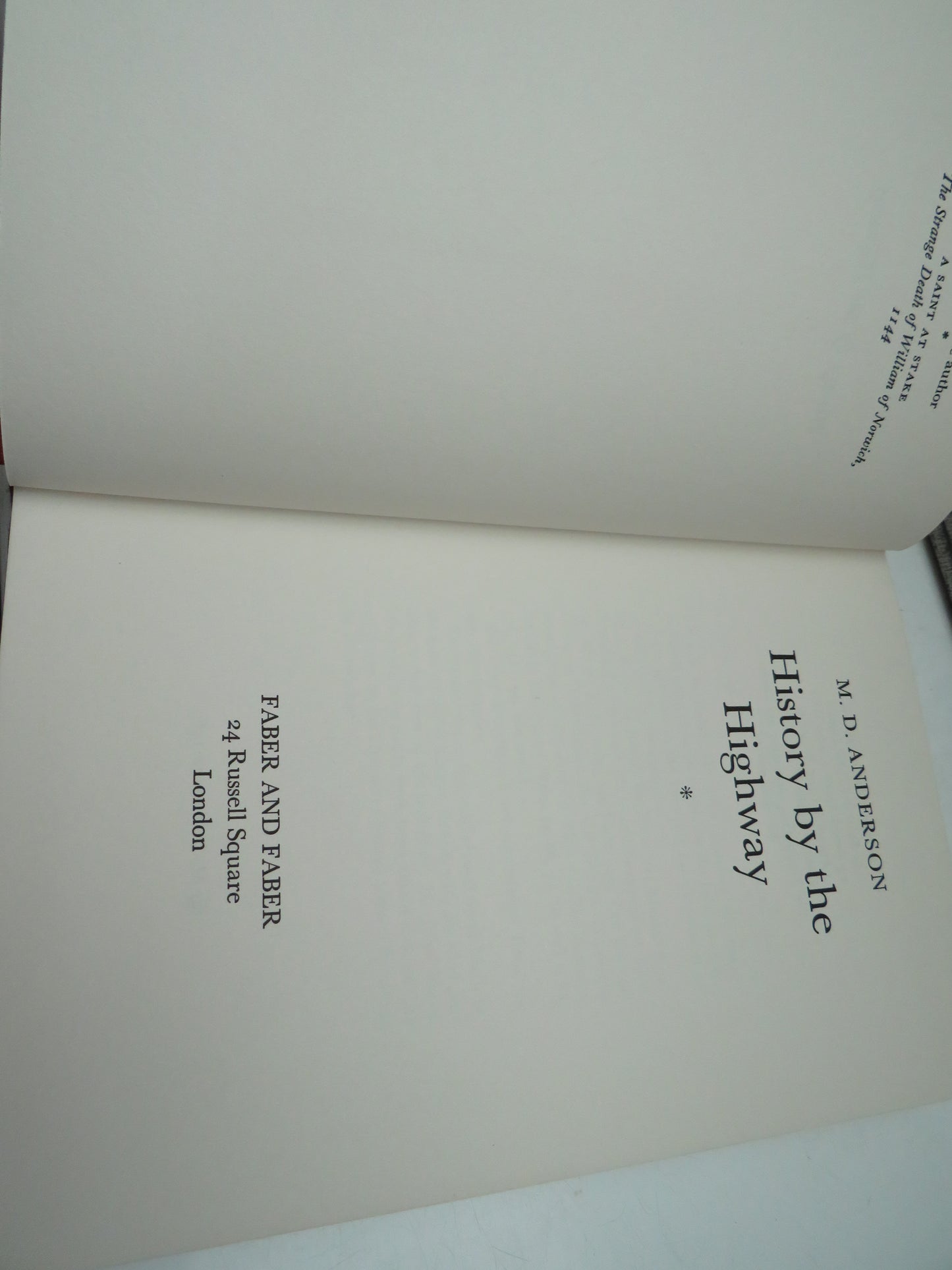 History By The Highway By M.D. Anderson 1967