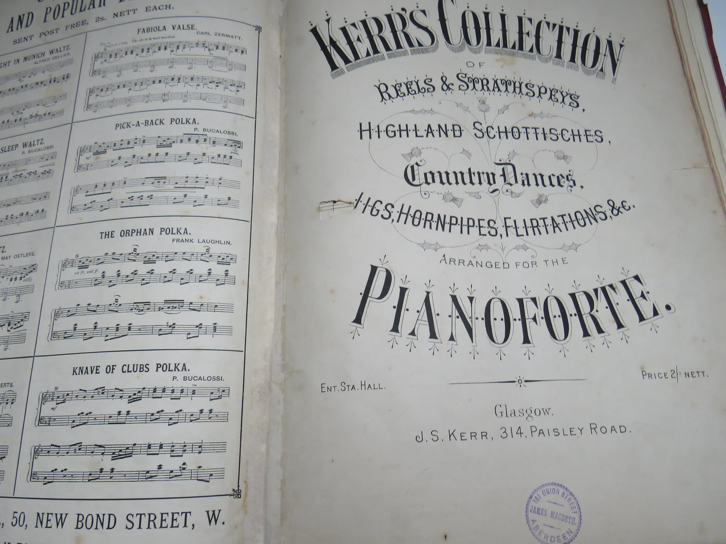 Large Bound Book Full of Antique Sheet Music To Include Fairy Tales Waltz By Otto Roeder, Toreador Waltz By T. Popplewell Royle, The Gondoliers By P. Bucalossi etc