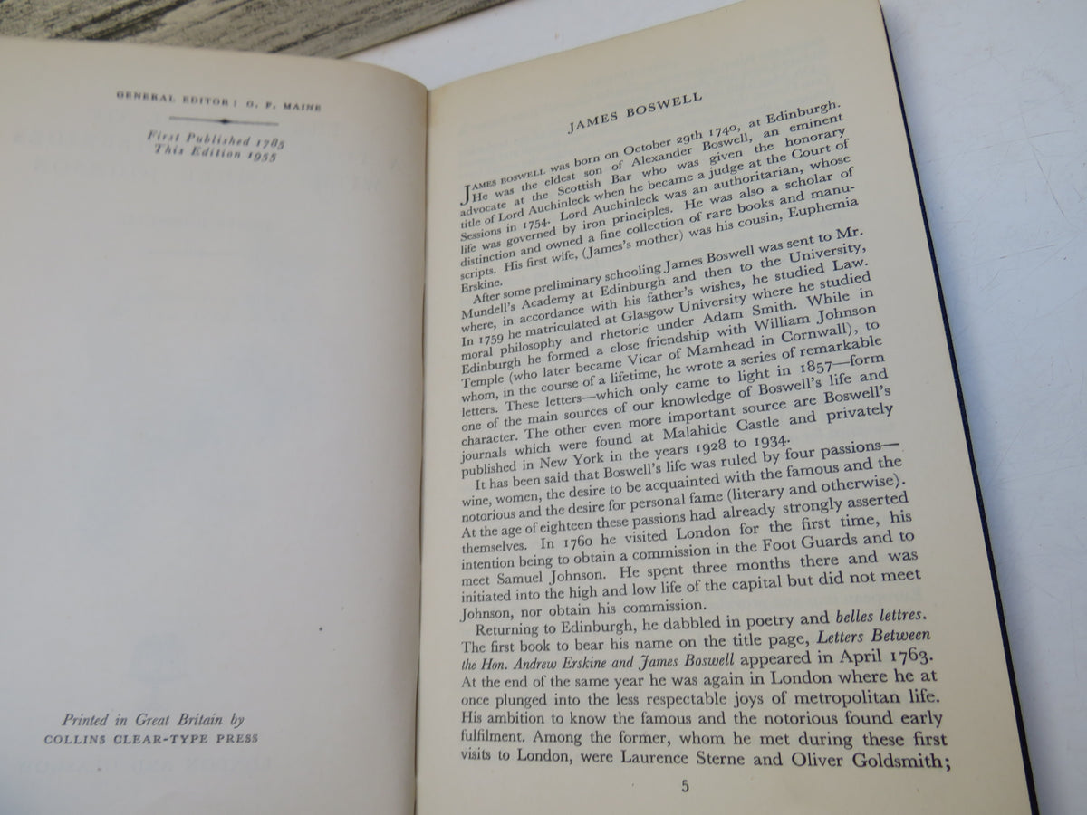 The Journal of A Tour To The Hebrides With Samuel Johnson By James Boswell 1955