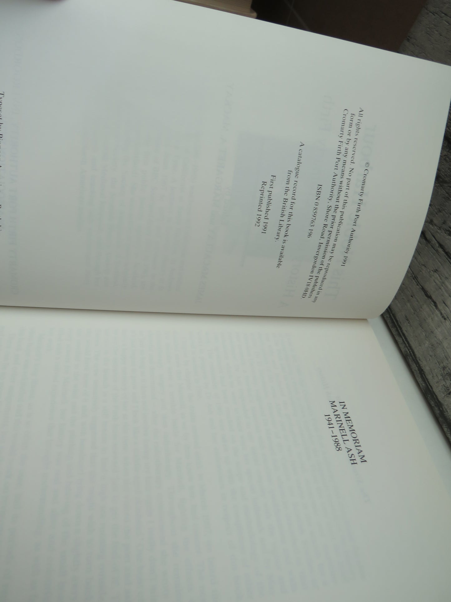 This Noble Harbour A History Of The Cromarty Firth By Marinell Ash 1992