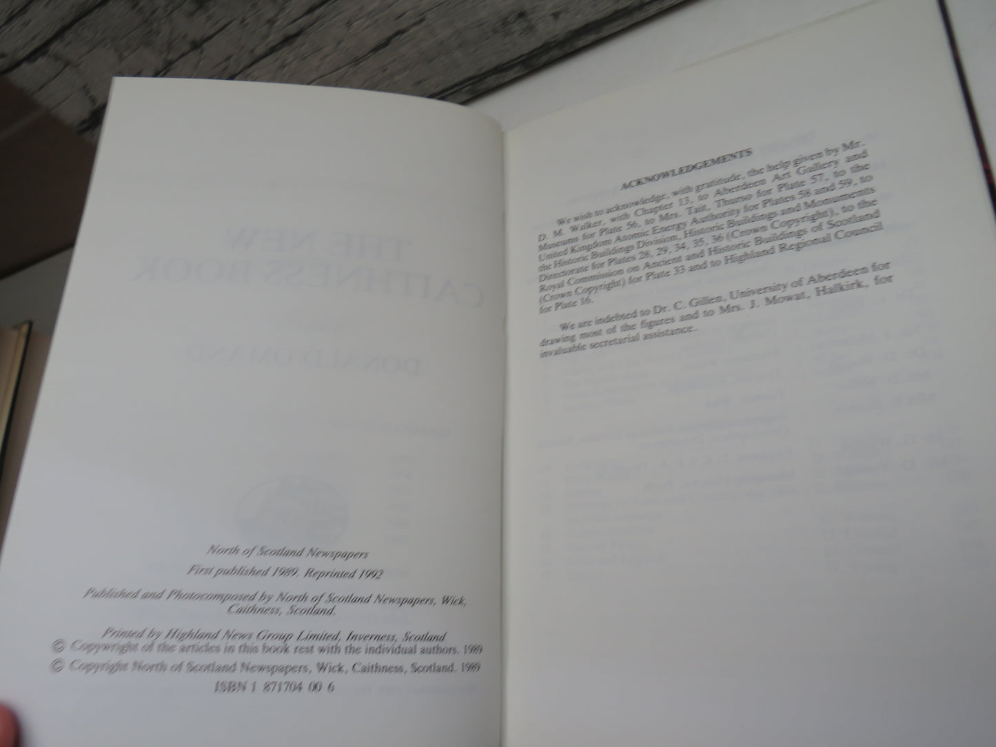 The New Caithness Book Edited by Donald Omand 1992