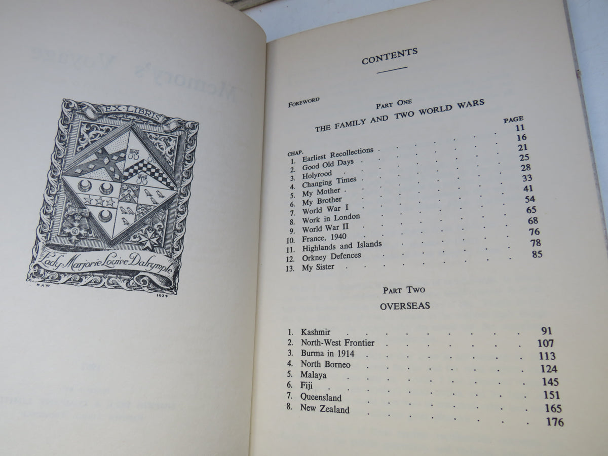 Memory's Voyage By Marjorie Dalrymple 1962