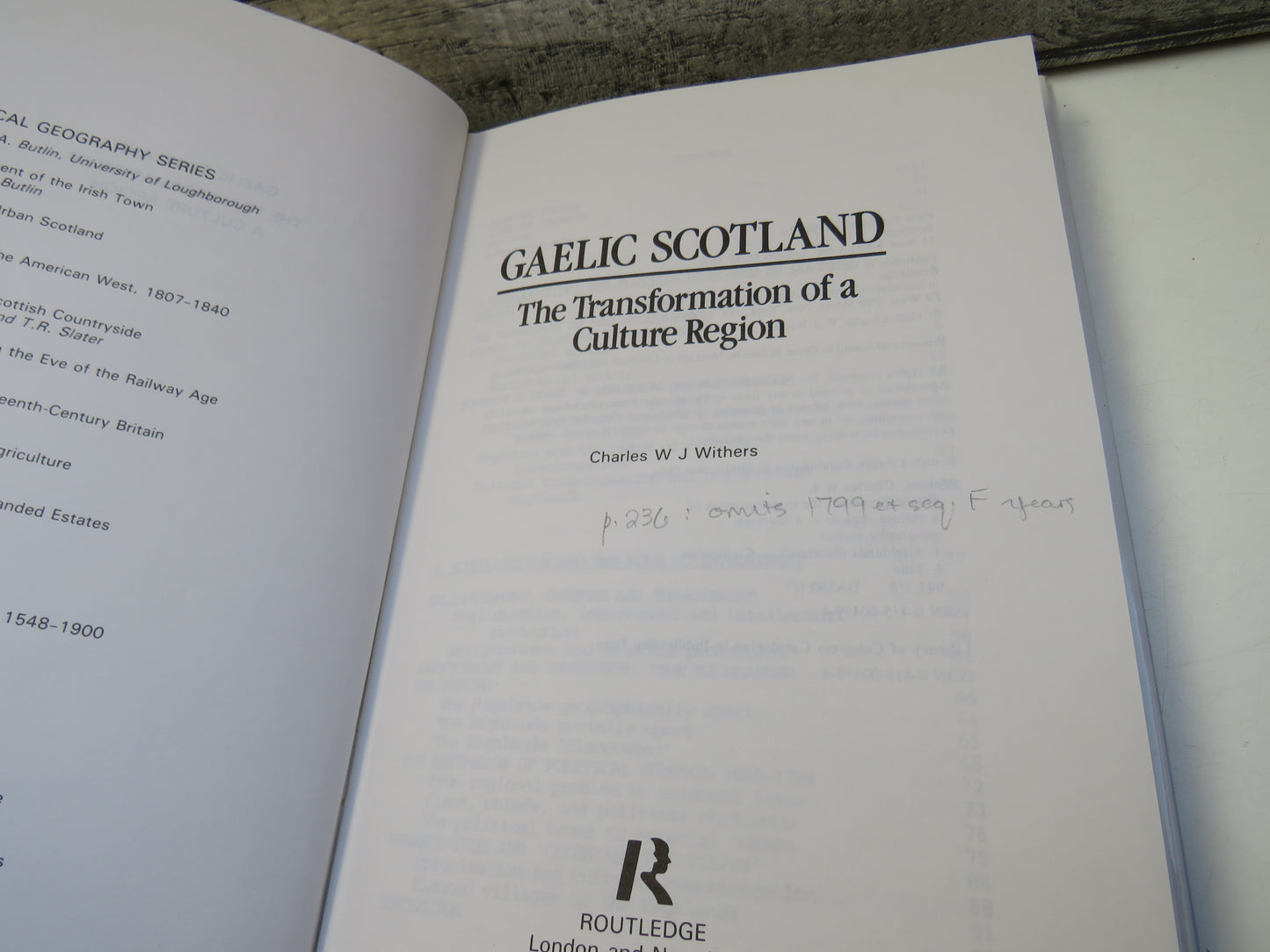 Gaelic Scotland The Transformation Of A Culture Region By Charles W J Withers 1988