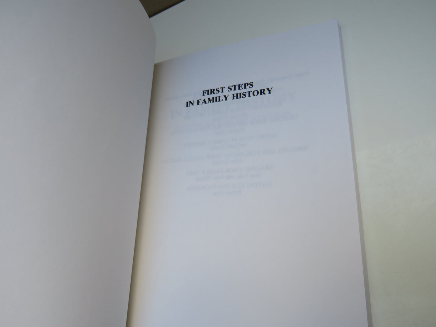 First Steps In Family History Guided By Eve McLaughlin 1998