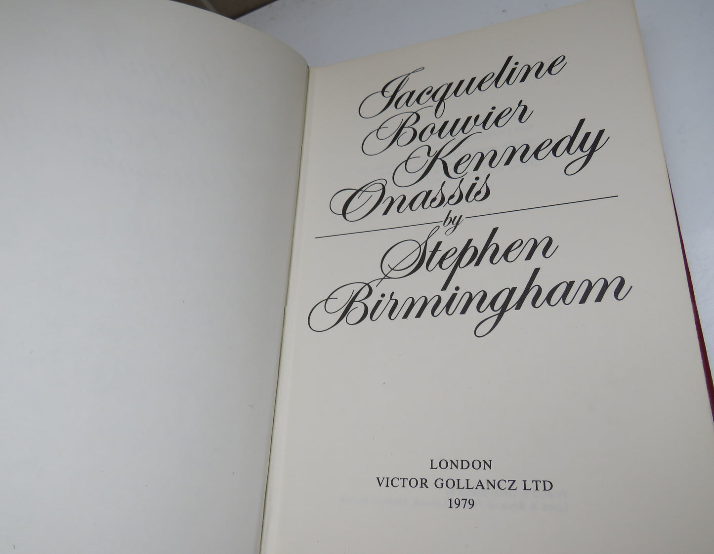 Jacqueline Bouviier Kennedy Onassis By Stephen Birmingham 1979