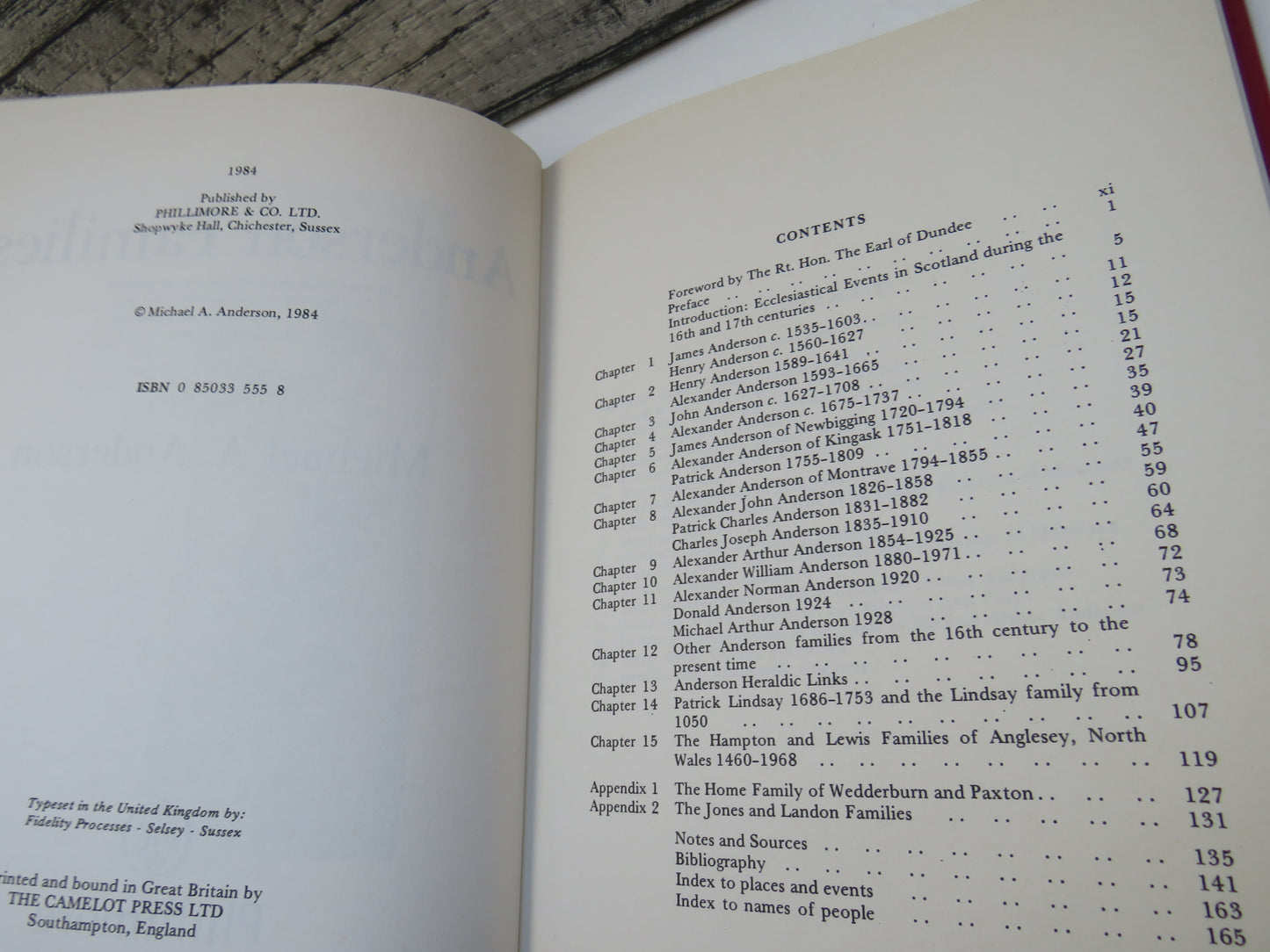 Anderson Families of Westertown and the North East of Scotland Their Descendants and Related Families With Armorial Bearings and Historical Notes On Contemporary Events By Michael A. Anderson 1984