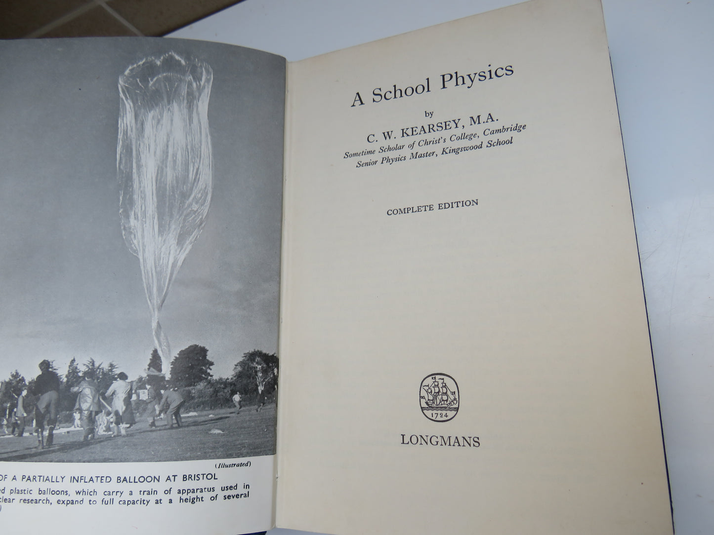 A School Physics By C.W. Kearsey 1959