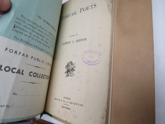 Forfar Poets Edited By Andrew L. Fenton Part First 1879