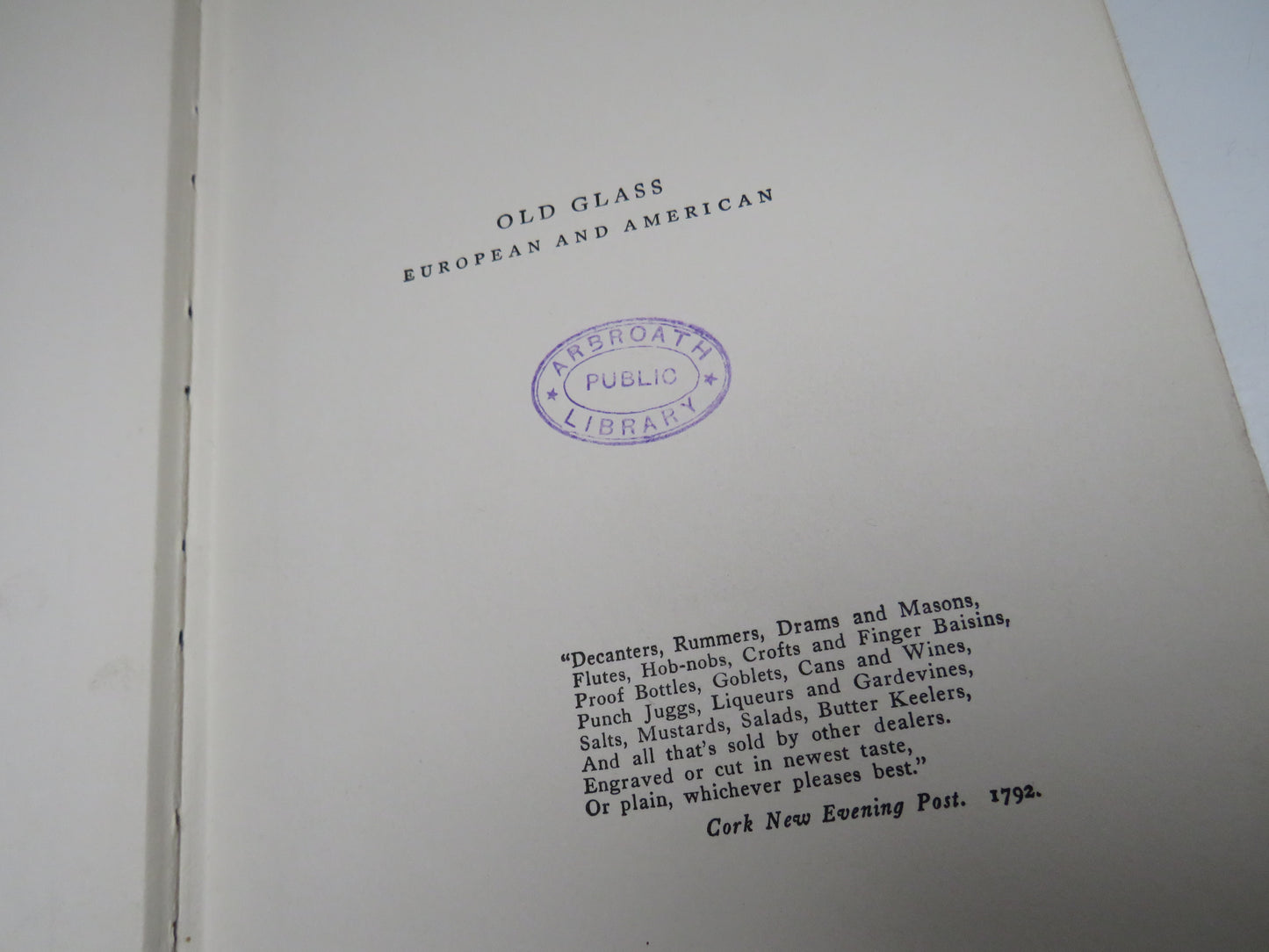 Old Glass European and American By N. Hudson Moore 1935 Antique Book