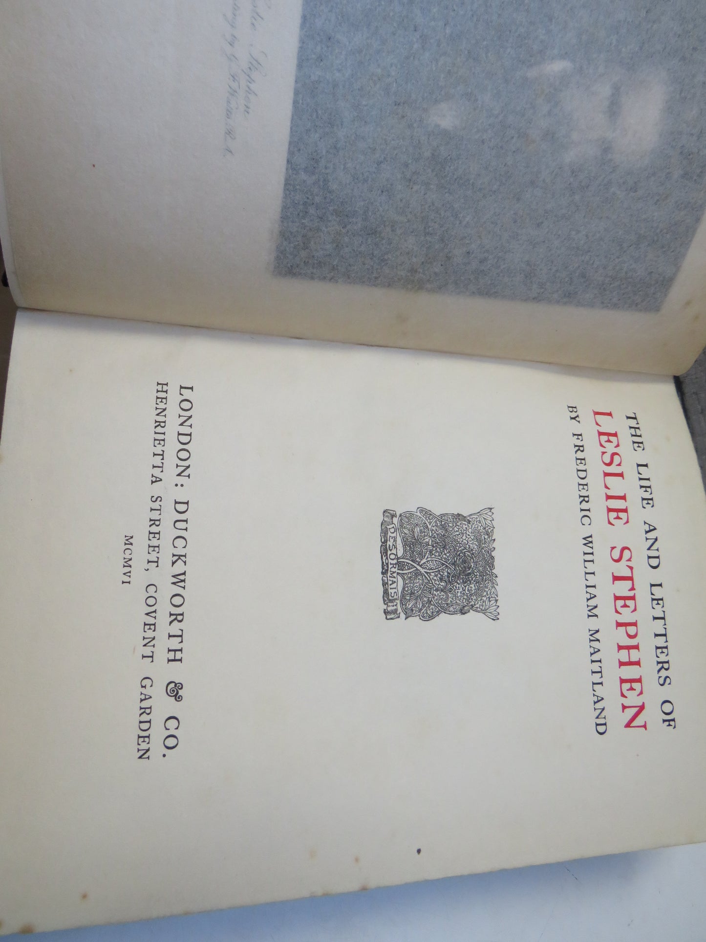The Life and Letters of Leslie Stephen by Frederic William Maitland, 1906