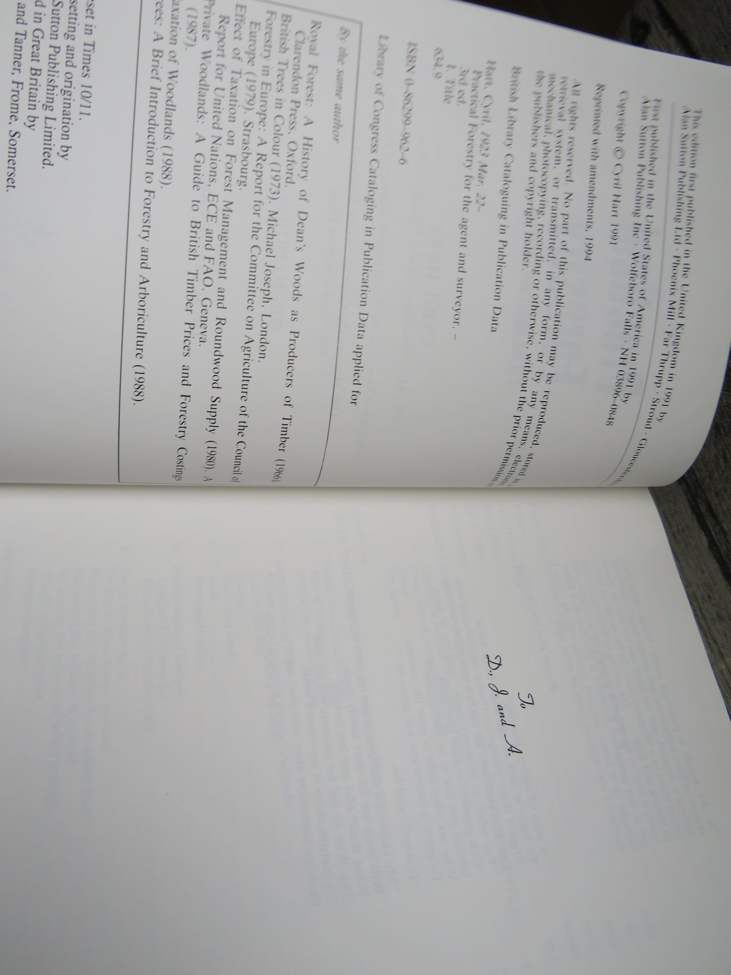 Practical Forestry For The Agent and Surveyor By Cyril Hart 1994