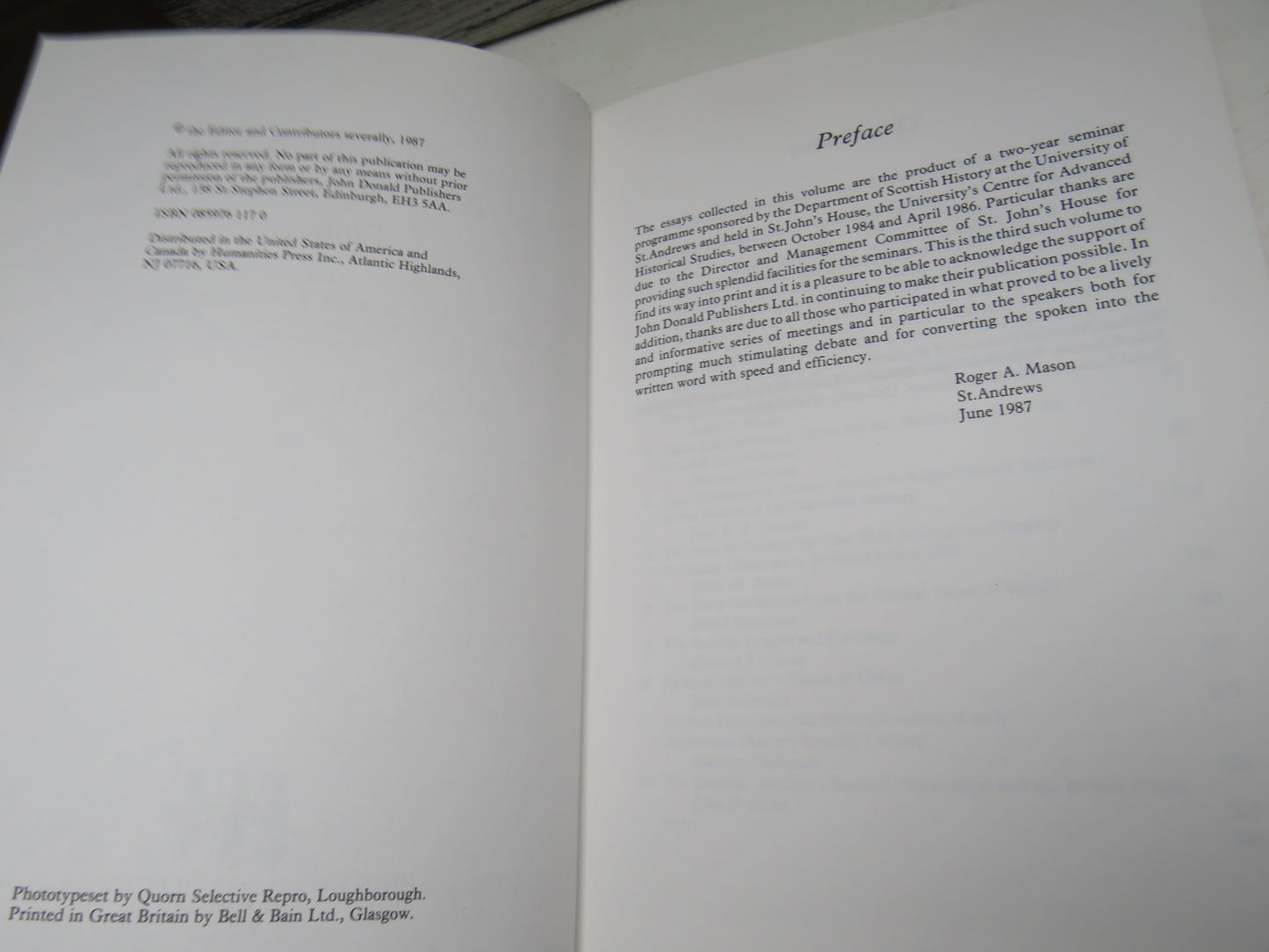 Scotland and England 1286-1815 Edited By Roger A. Mason 1987