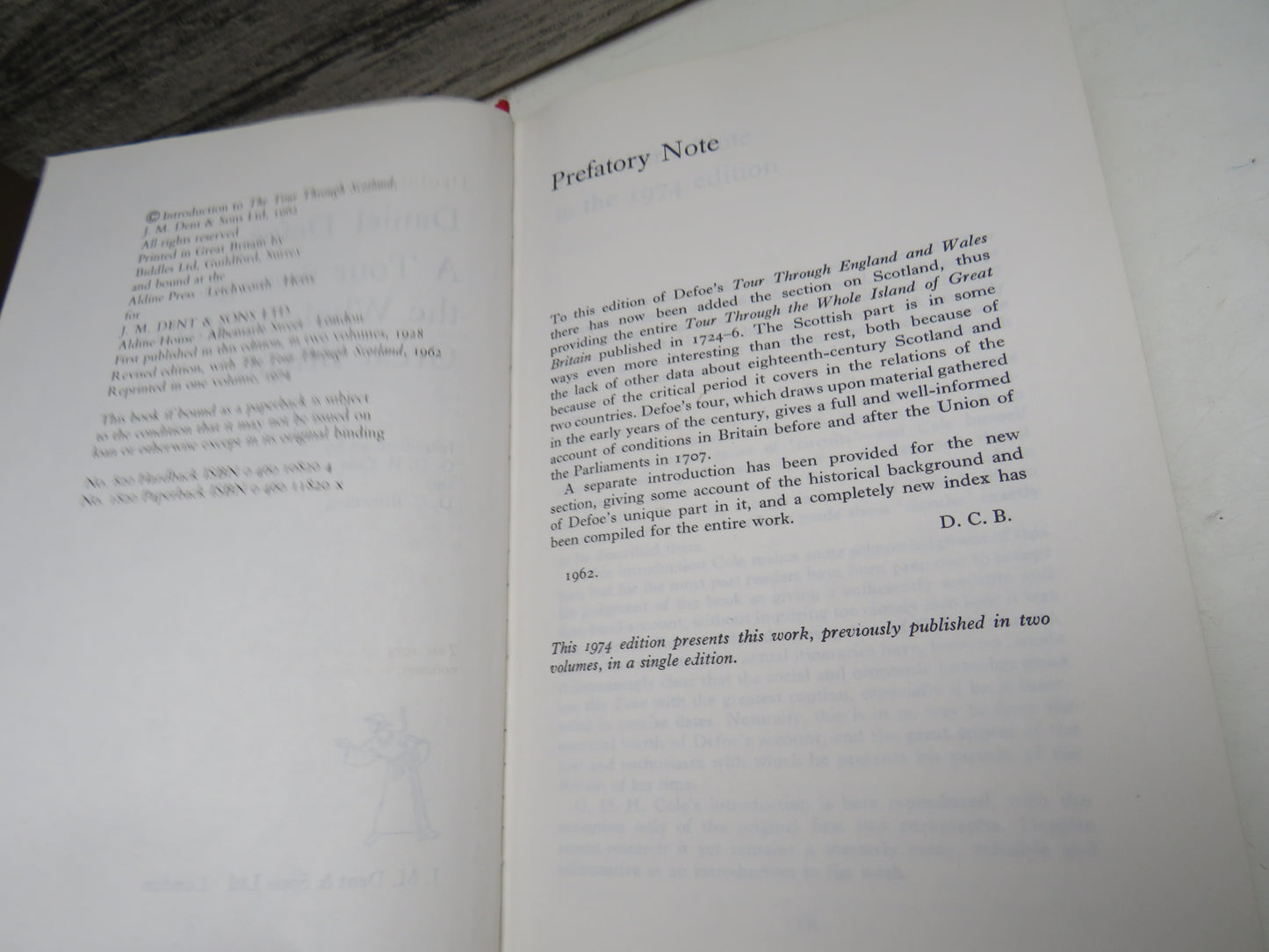 A Tour Through The Whole Island of Great Britain By Daniel Defoe 1974