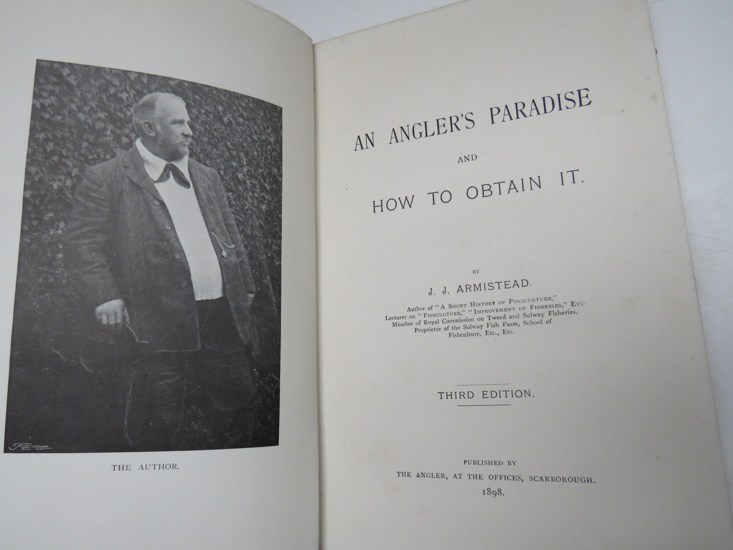An Angler's Paradise and How To Obtain It By J. J. Armistead 1898 Antique Book